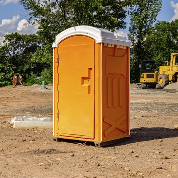 how often are the portable restrooms cleaned and serviced during a rental period in Midway LA